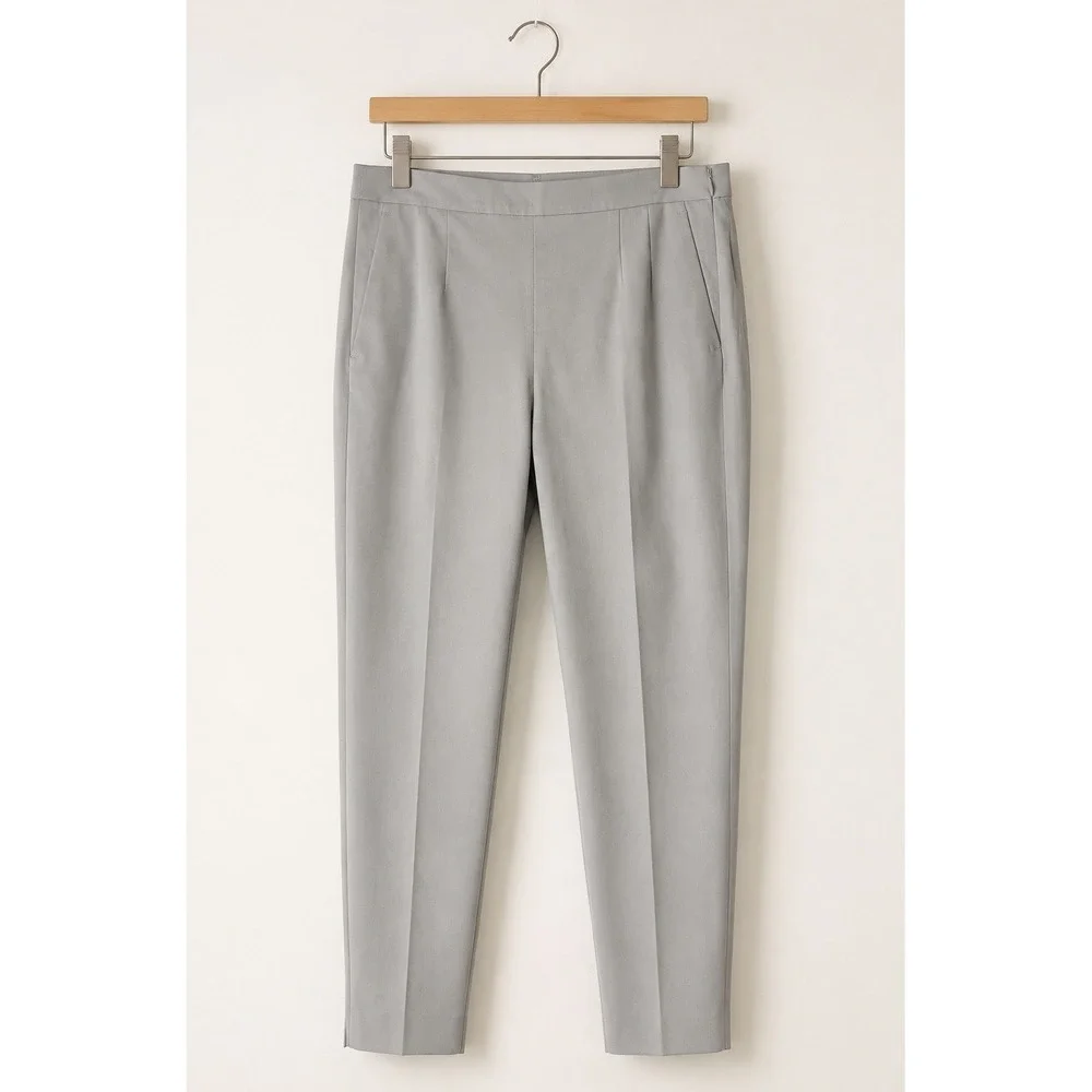 J Crew Martie Pants Women 6 Gray Crop Ankle Side Zip Stretch Trousers Preppy